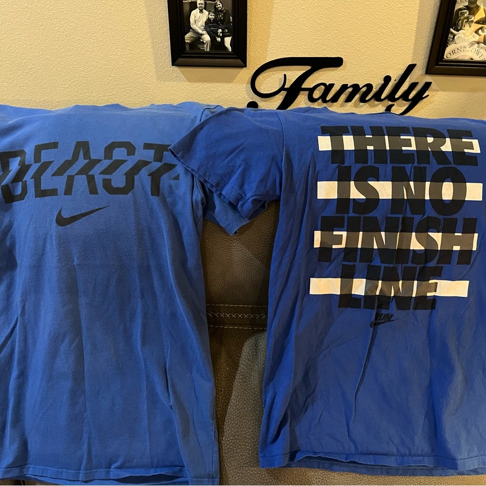 Pair-set of two blue, Nike graphic shirts, children’s small